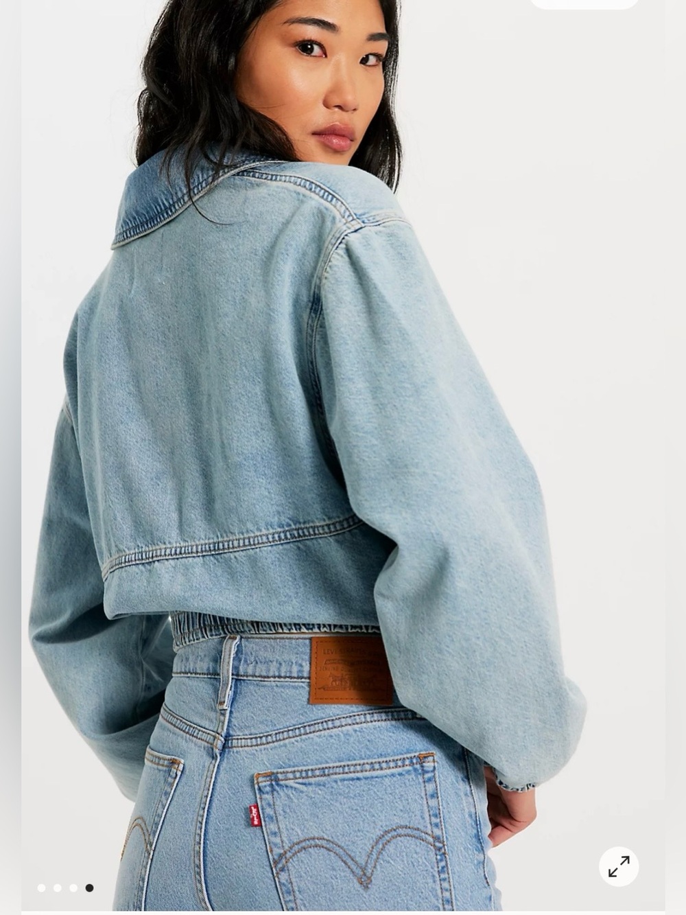 Levi’s Premium Wedgie Straight Icon Fit High Waisted Cropped Jeans Sz 32